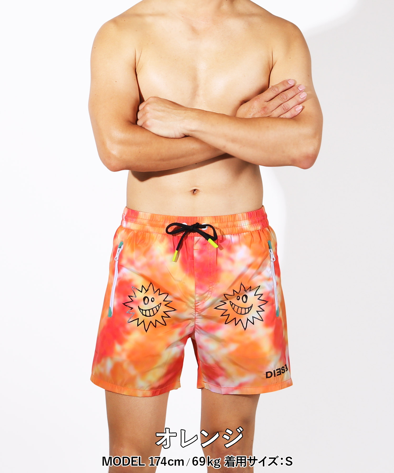注目ブランド メンズ サーフパンツ ロゴ ラッピング無料 水着 Diesel ディーゼル ディーゼル フェス 水陸両用 送料無料メンズファッション サーフパンツ 父 メンズ おしゃれ アウトドア Diesel かっこいい タイダイ ショートパンツ 街履き ロゴ ワンポイント 派手