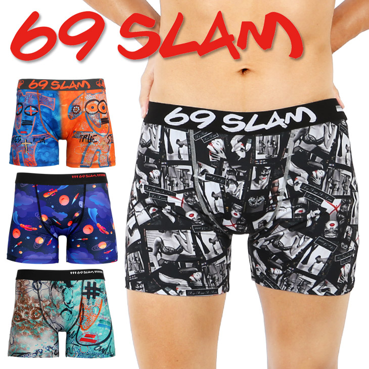 69SLAM ロックスラム ロング ボクサーパンツ メンズ アンダーウェア 下着 ツルツル おしゃれ 長め おすすめ 吸湿 ジム トレーニング ランニング サーフィン すぐ乾く 速乾 人気 星 ブランド 男性 プレゼント 誕生日 彼氏 父 ギフト 定番 大きいサイズ