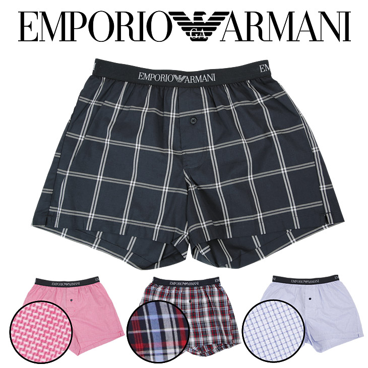 エンポリオ アルマーニ トランクス メンズ 下着 前開き パンツ EMPORIO ARMANI YARN DYED WOVENS イーグル ロゴ ブランド プチギフト 誕生日プレゼント ホワイトデー 彼氏 父 男性 ギフト 記念日 おしゃれ