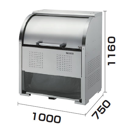 【法人宛専用】クリーンストッカー CKS-1007-A ステンレス鋼製 W100×D75×H116糎 600L 45Lくず物袋約13個 約8一戸【精神的な統合式 お役目用大型紙くずかご ゴミステイション 室外 大静電容量 アパルトマン アパルトマン 町内会 独立独行会 飲食店 烏 猫 ゴミ寄せあつめる所 ゴミストッカー ダイケン】