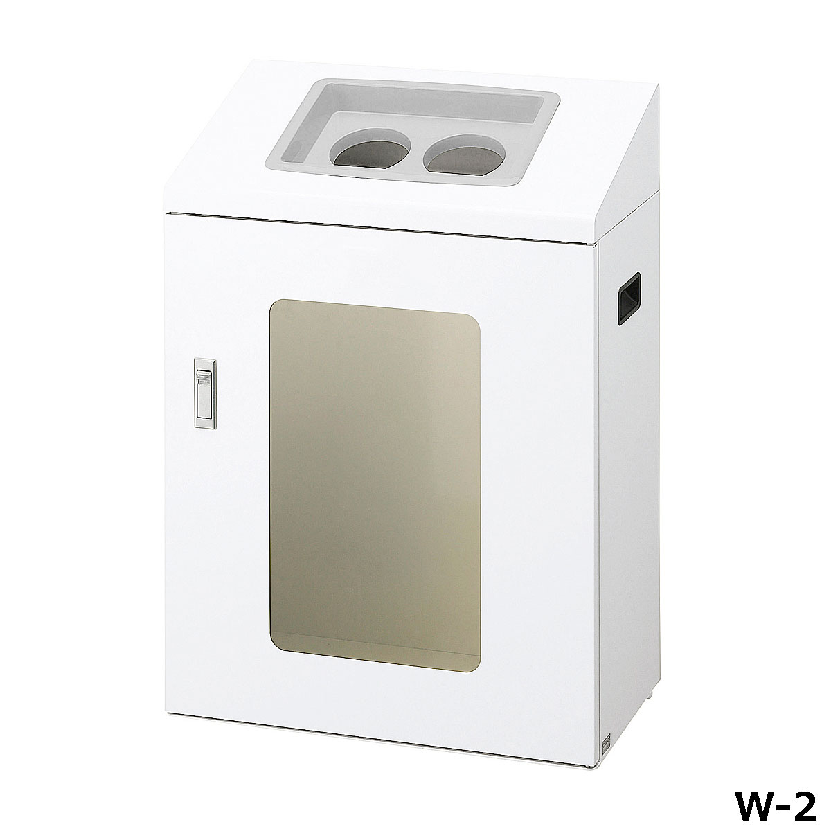 リサイクルボックスNYIS-50(視認性) W-2 W53×D30×H76.5cm 容量約70L YW-542L-ID【片面投入 アジャスター付き スチール製ボディ 分別シール付き 業務用分別ゴミ箱 屋内用 ショッピングセンター スーパー 山崎産業】|ツインスターカンパニー