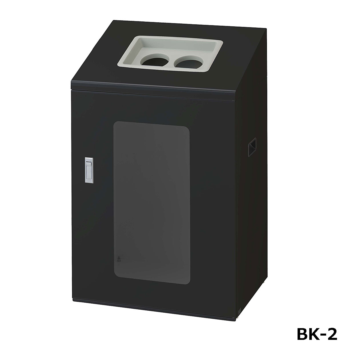 リサイクルボックスNYIS-90(視認性) BK-2 W56×D40×H90cm 容量約120L YW-548L-ID【片面投入 アジャスター付き スチール製ボディ 分別シール付き 業務用分別ゴミ箱 屋内用 ショッピングセンター スーパー 山崎産業】