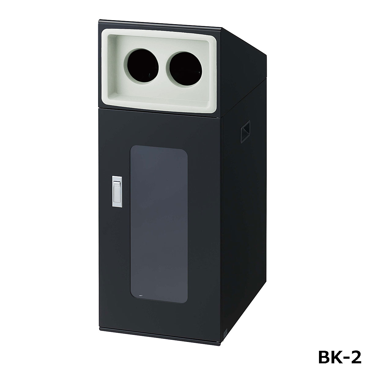 リサイクルボックスNTOS-50(視認性) BK-2 W34&times;D49&times;H87cm 容量約70L YW-528L-ID【片面投入 アジャスター付き スチール製ボディ 分別シール付き 業務用分別ゴミ箱 屋外用 ショッピングセンター スーパー 山崎産業】｜ツインスターカンパニー