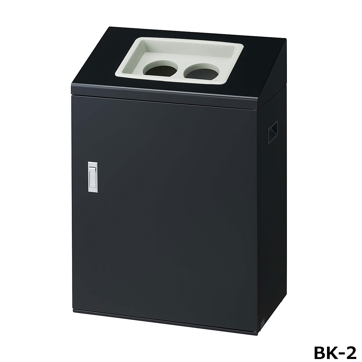 リサイクルボックスNYI-90 BK-2 W56×D40×H90cm 容量約90L YW-540L-ID【片面投入 アジャスター付き スチール製ボディ 分別シール付き 業務用分別ゴミ箱 屋内用 ショッピングセンター スーパー 山崎産業】