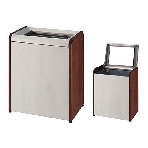 クリンダスト WS3 W61×D42×H71cm 容量約118L【ステンレス＋木製ボディ 業務用分別ゴミ箱 屑入 ダストボックス 屋内用 ショッピングセンター コンビニ オフィス 自動販売機 ミヅシマ】