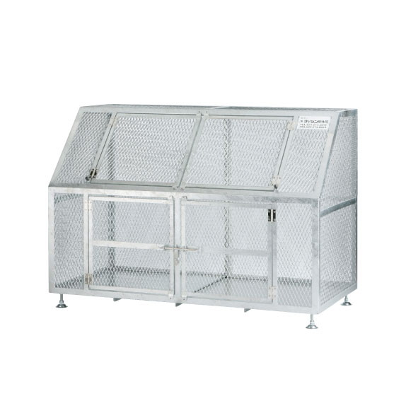 【完成品】NS-1700 W180×D90×H120cm 1540L 45Lごみ袋約34個 約22世帯【業務用大型ゴミ箱 ゴミステーション アパート マンション 町内会 自治会 カラス 猫 ネズミ 動物 ゴミストッカー ゴミ集積場 ゴミ収集所 屋外 メッシュタイプ 高耐久10年以上 スチール製】