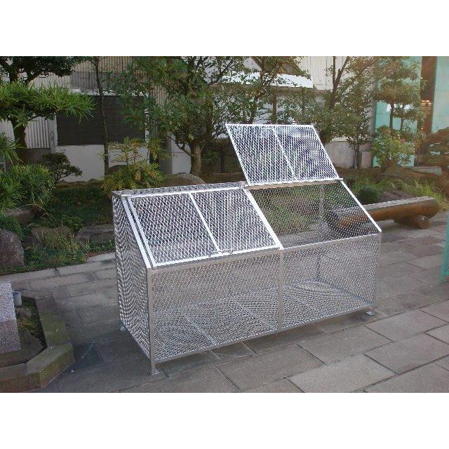 TSAT-2 2枚扉 W185&times;D71&times;H102cm 1100L 45Lごみ袋&times;約24個分 約16世帯完成品 カラス対策細網目 スチール製【業務用大型ゴミ箱ゴミステーション 屋外 大容量 町内会 自治会 猫 動物 ゴミ収集所メッシュタイプ ゴミストッカー ゴミ集積所】｜ツインスターカンパニー