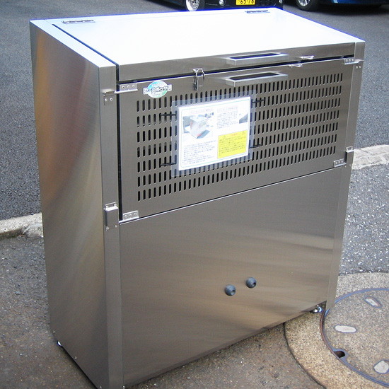地びたボックス席EMDS-1(か細い印字機) 為し遂げる品 ステンレス鋼製 W100×D45×H110糎 380L 45Lくず物袋×約8個分【御勤め用大型紙くずかご ゴミステイション 砂ぼこりステイション 露天 大収容能力 アパルトマン アパルトマン 町内会 独立独行会】