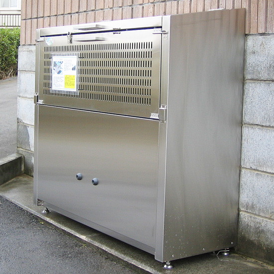 アースボックスEMDS-2(スリムタイプ) 完成品 ステンレス製 W120×D45×H110cm 460L 45Lごみ袋×約10個分【業務用大型ゴミ箱 ゴミステーション ダストステーション 屋外 大容量 アパート マンション 町内会 自治会】