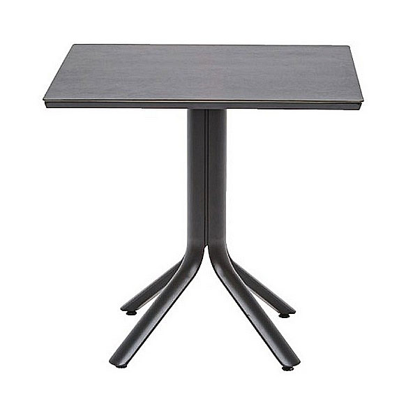 セラミックテーブル 80×80 幅80cm×奥行80cm×高さ73cm【JATI 1本脚 角型 屋内 屋外 室内 ベランダ 高級輸入家具 ロフト 公園 エントランス リゾート ガーデンテーブル】