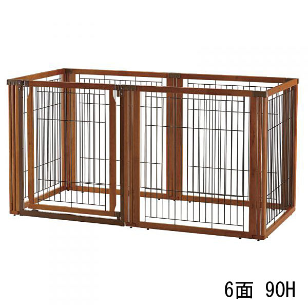 【人間宛送りとどける可】愛玩動物用 木製3WAY倶楽部 6面 90H (175×81×H91糎)【超小型犬 小型犬 中型犬 大型犬 体量準拠集団40kg以下 犬 愛玩動物 倶楽部 論理ゲート 間仕切り 木製 リッチェル】
