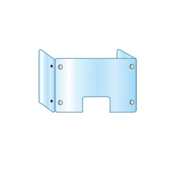 アクリルパーテーション三面印字機窓付 600×900×300 APT3F-M600X900X300【W900×H600mm×1枚＋W300×H600mm×2枚 開口部部H200×W300粍 コの字型 接触伝染症打つ手 受け付け 卓上 不易流行精工】