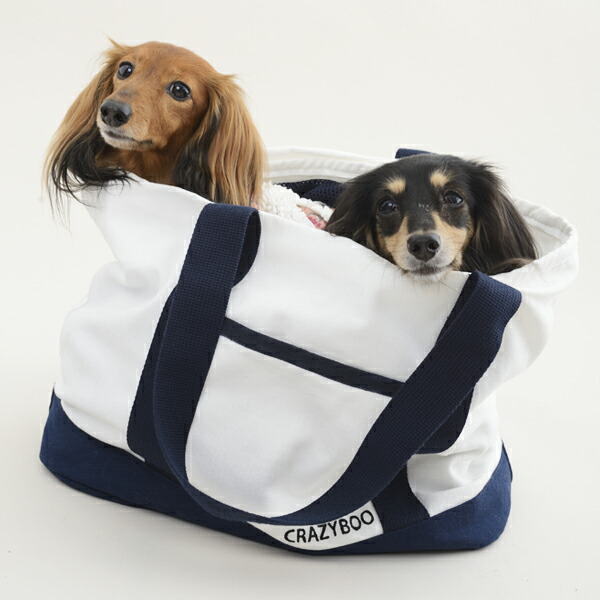 CRAZYBOO クレイジーブーキャンバス トートバッグ Off-white 犬服 犬の服 ドッグウェア 春の新作続々