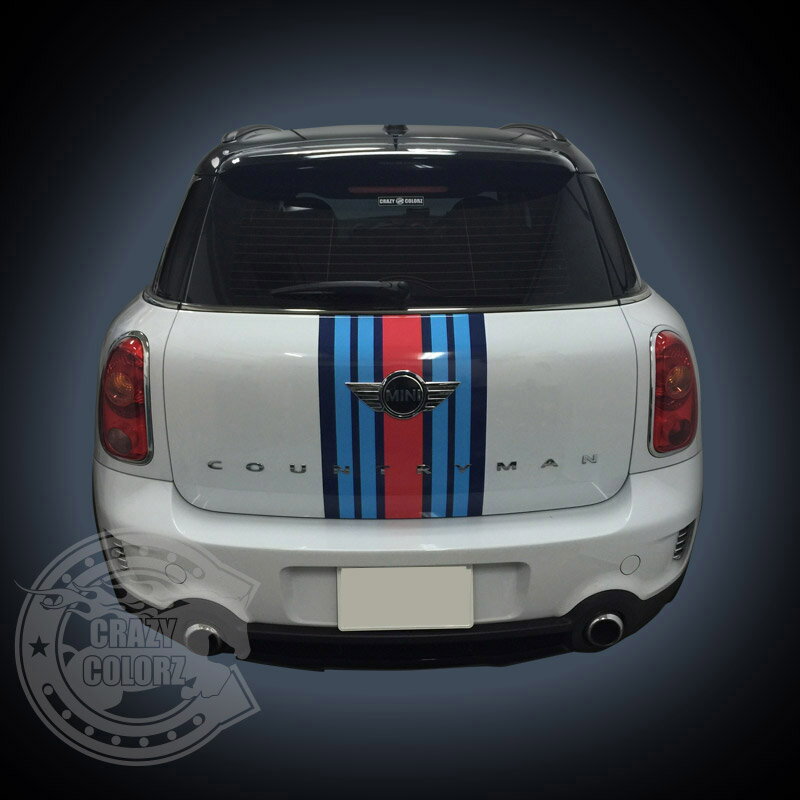 【楽天市場】BMW MINI マルティーニカラー レーシングストライプフルセットR50-R61対応設計 ミニクーパー ラインステッカー ...