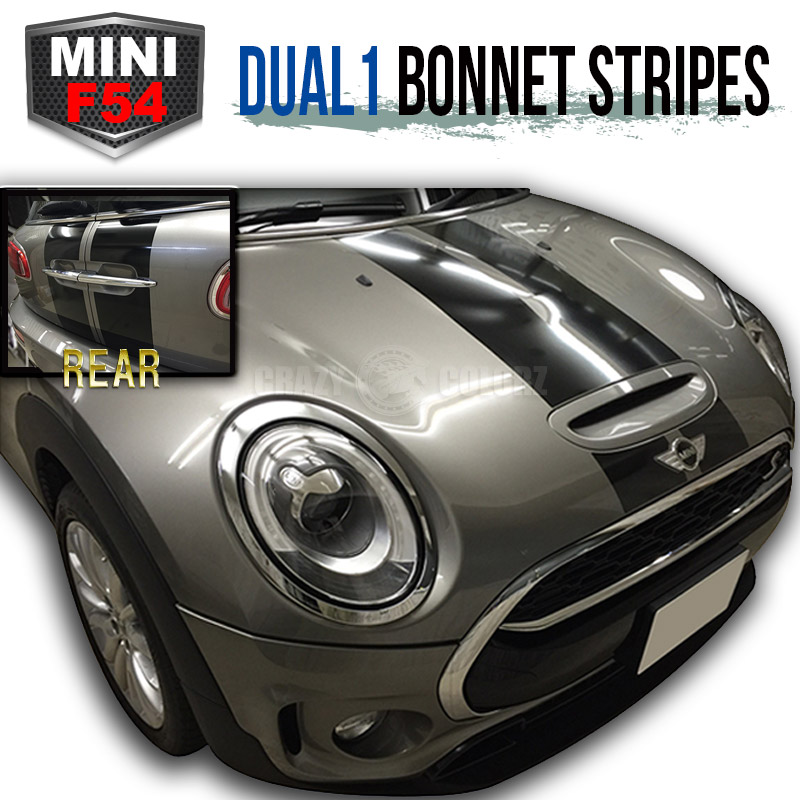 ミニクーパー 6台セット ストライプデザイン 200色から選べる！ MINI専用設計 ボンネット ストライプ | MINI