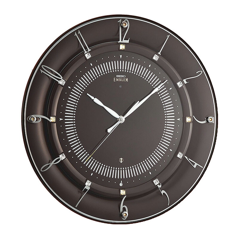 [SEIKO EMBLEM] セイコーエムブレム 掛時計 HS559B ＜ 華やかなアクセントとして住空間に映えるモダンデザインクロック 濃茶 電波 アナログ ＞｜有限会社クリエ 30,800円