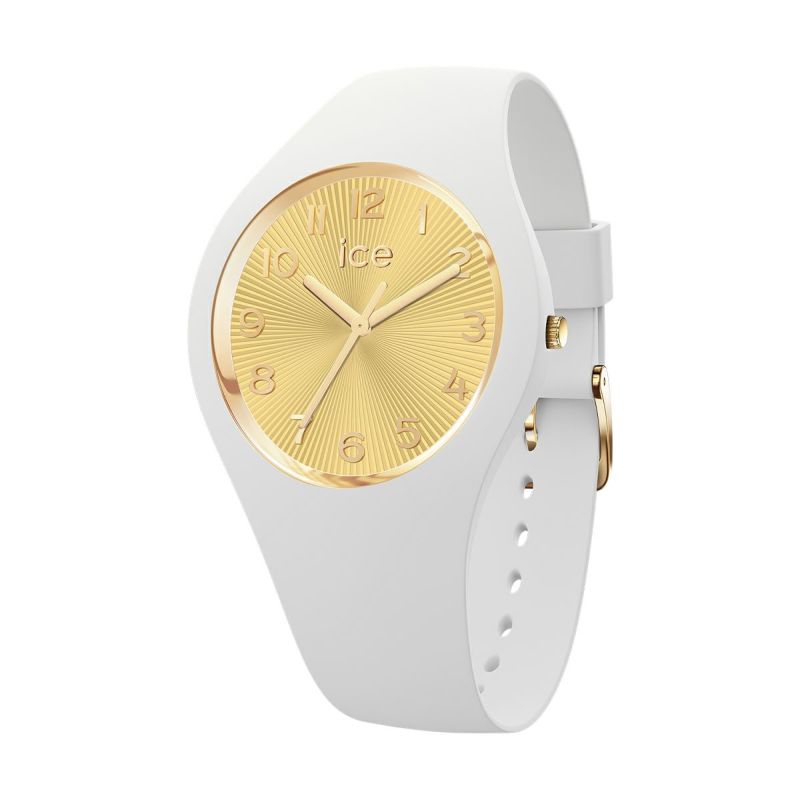 [ICE-WATCH] アイスウォッチ ウオッチ ICE CHAMPAGNE スモール＋ 025250 ＜ ユニ一発やる メンズ レディース 白いこと ゴールド 定まり代わりになる店 ケイ素樹脂 雨合羽 3針 37粍 10空圧雨合羽 ＞
