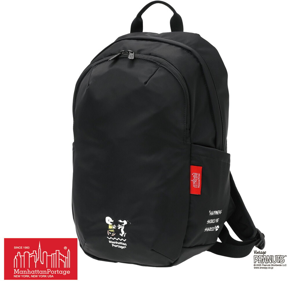 極美品　マンハッタンポーテージ　スヌーピー リュック　コラボ　黒 2023年9月発売 Manhattan Portage(マンハッタンポーテージ