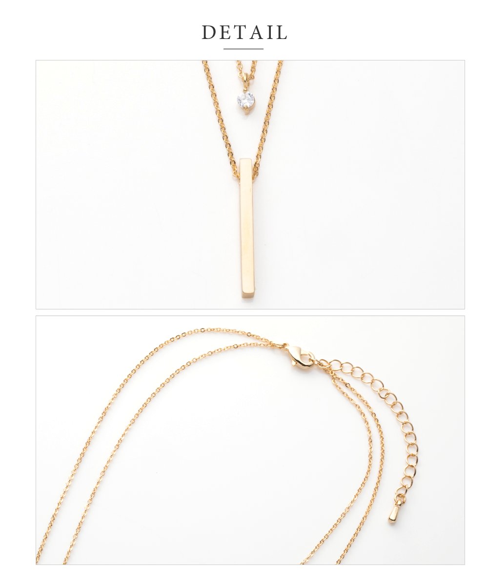 楽天市場 ゆうパケットok ネックレス レディース バータイプ 2連 ゴールド シルバー シンプル 大人可愛い 上品 ブランド アクセサリー プレゼント 女性 Cream Dot クリームドット Outlet Cream Dot