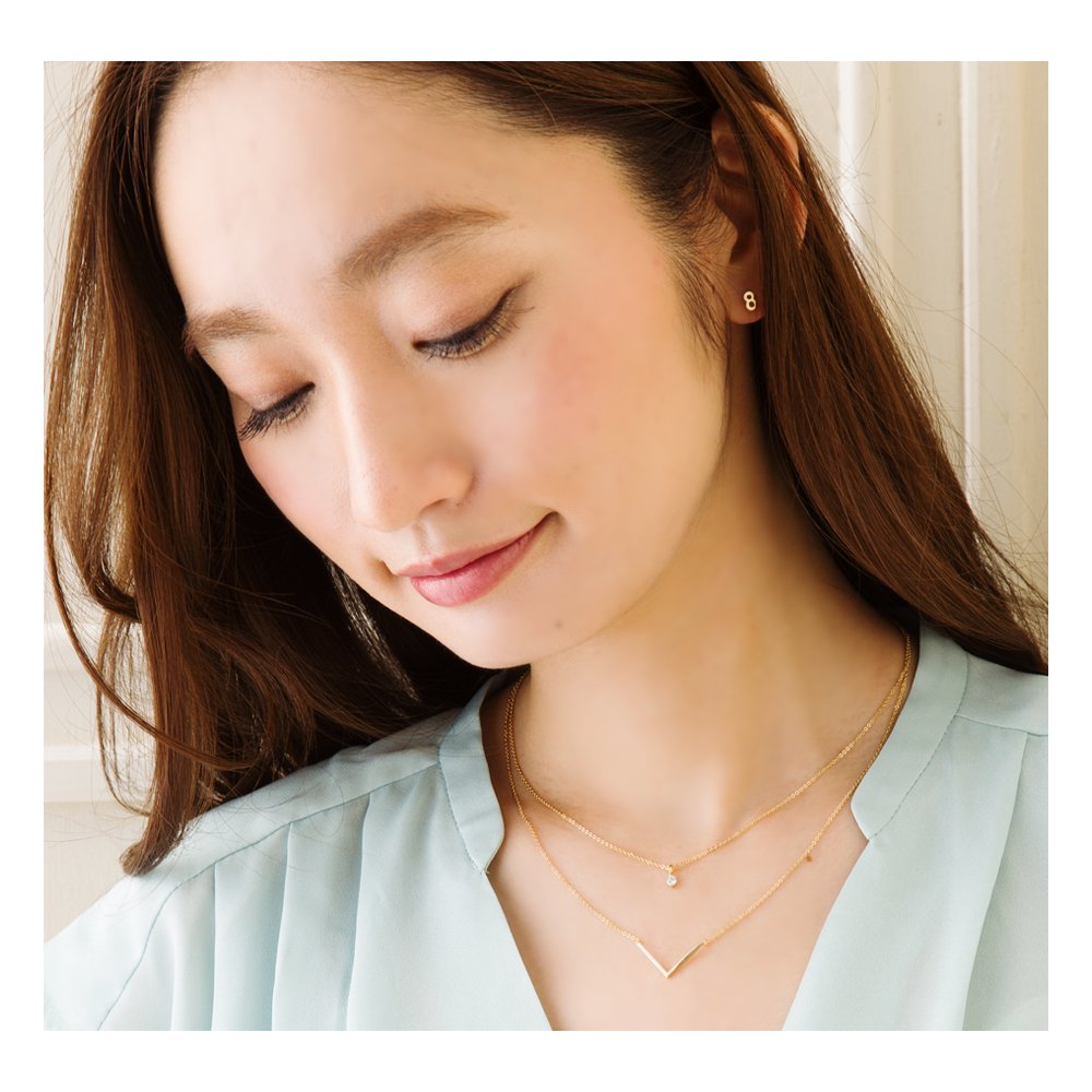 楽天市場 ゆうパケットok ネックレス 2連 チェーン ジルコニア ゴールド シルバー レディース シンプル 大人可愛い 上品 アクセサリー ジュエリー ブランド プレゼント 女性 Cream Dot クリームドット Cream Dot