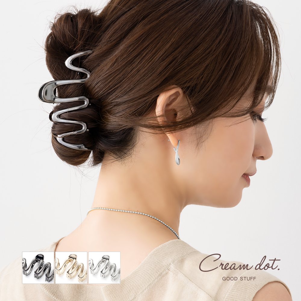 シルバーブラックゴシックヘアークリップ