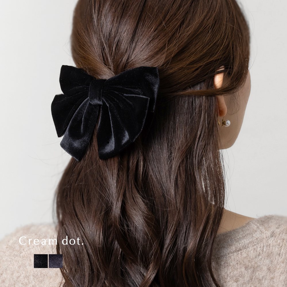 楽天市場】【全品送料無料×P最大47倍！】 ヘアクリップ ベロア リボン