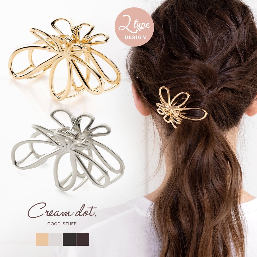 オリジナル ヘアクリップ シルバー くま レディース ヘアアクセサリー