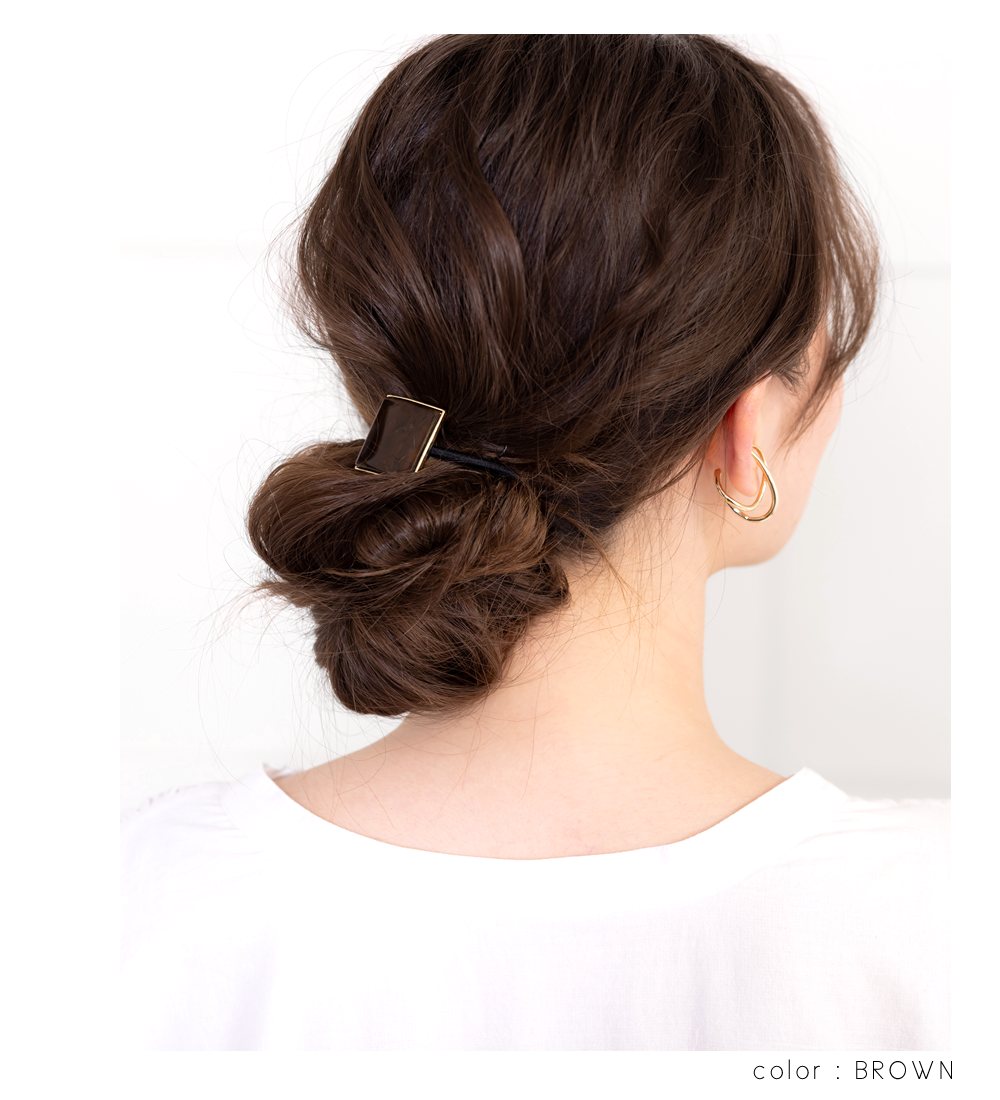 ゆうパケットok ヘアゴム マーブル 大人っぽい 髪留め まとめ髪 シェル風 おしゃれ ヘアアクセサリー
