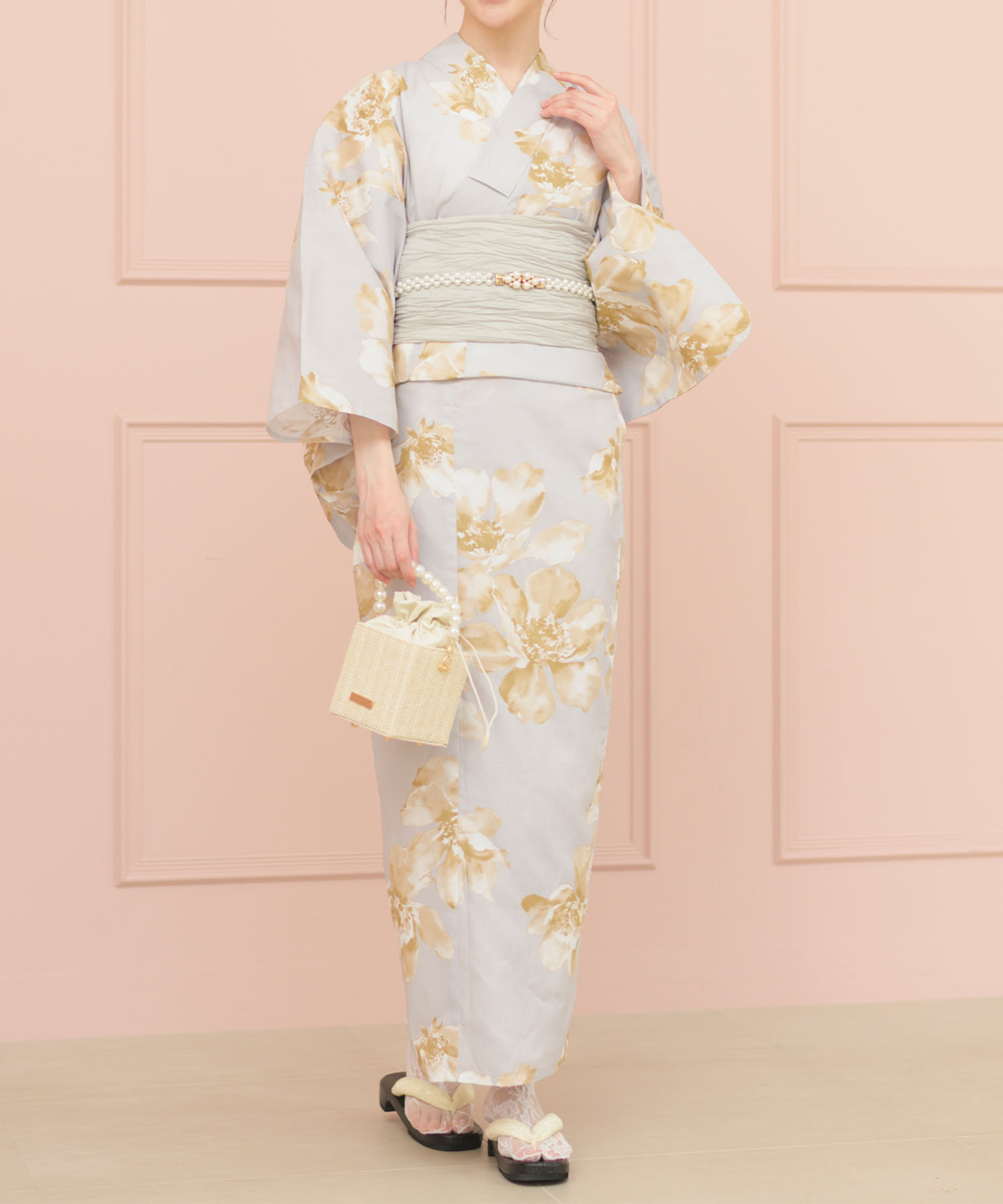 楽天市場】【1人で 簡単着付け 下駄付き 5点セット 】 CELEN 浴衣 高