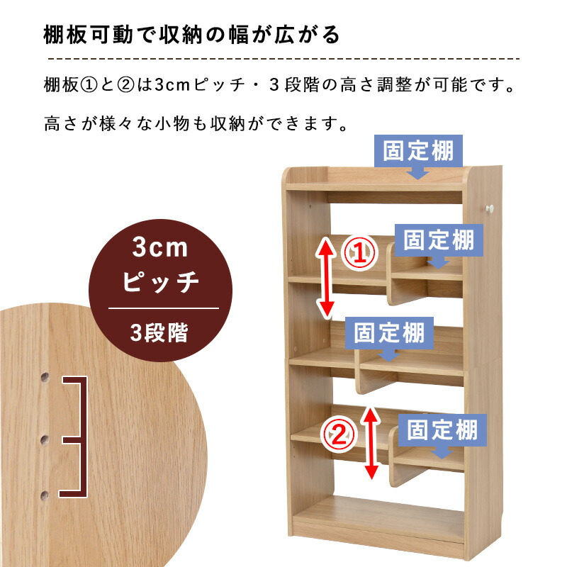 楽天市場 収納で魅せる オープンラック ホワイト スリムタイプ 幅63cm 奥行29cm 本棚 デザイン収納 棚可動式 使いやすい 組立式 棚板高さ調整 ブックエンド 可動棚 Harcc 1028ws ミラクル ガーマ