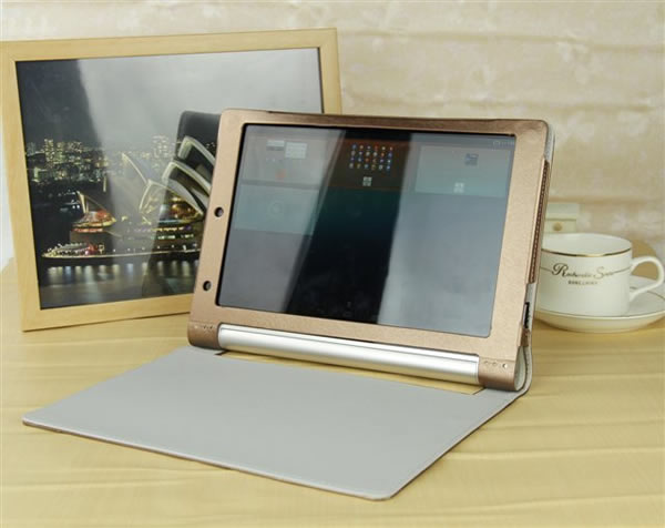 ○Yoga Tablet 10のボディだけでなく、タッチパネルも保護する手帳タイプ、充電や各操作はケースをつけたままでも操作可能です♪