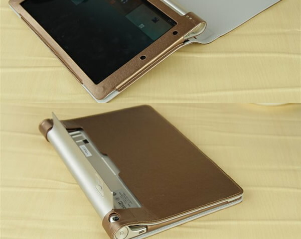 ○Yoga Tablet 10のボディだけでなく、タッチパネルも保護する手帳タイプ、充電や各操作はケースをつけたままでも操作可能です♪