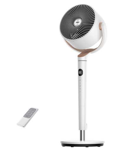 DREOサーキュレーター【極静音23dB・四季対応・節電対策】DCモーター扇風機6~30畳8段階風量3D首振り洗える8Hタイマー冷暖房補助空气循??気衣類乾燥梅雨強力高さ89-101cm調整可能リモコン付…