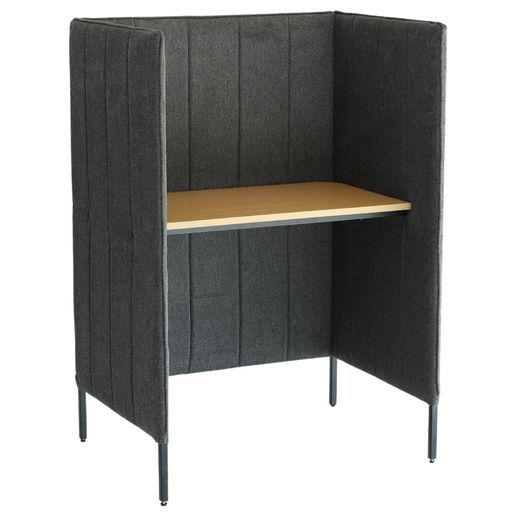 市場(ICHIBA) ブースデスク 机 Booth Desk グレー 幅88x奥行65.5x高さ123.5cm おしゃれ オフィス テレワーク パーテーション 仕切り シンプル OFT-3637GY｜クリエイトラボ