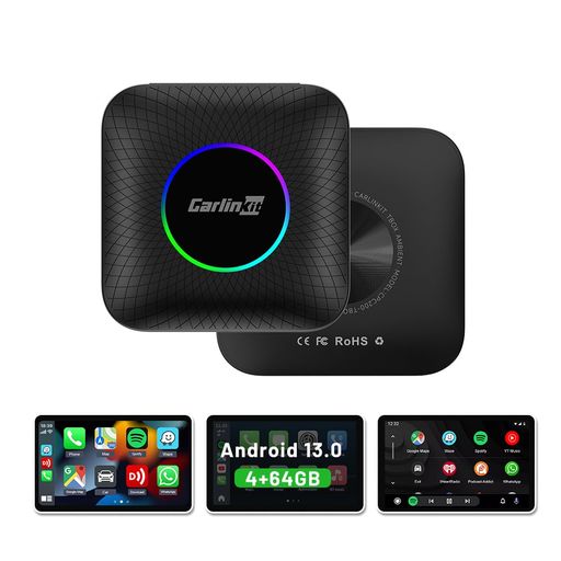 CarlinKit Tbox Ambient 4+64GB ワイヤレスCarPlay/Android Auto Android13.0 Ai box 運行高速化 Youtube/Netflix等の動画視聴 内蔵GPS SIMカードに対応｜クリエイトラボ 22,691円