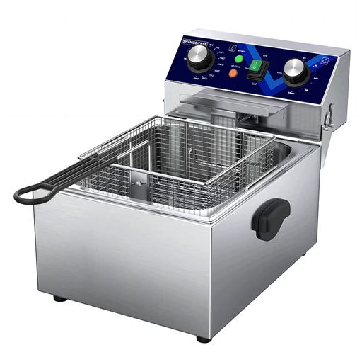 電気フライヤー10L卓上フライヤー揚げ物器ミニフライヤー揚げ物温度調節80°C-200°C家庭用フライヤー業務用フライヤー10L