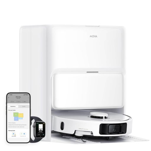 MOVAP50Ultraロボット掃除機全自動伸縮可能なモップ・サイトブラシ19000Paの吸引力75°Cの温水モップ自動洗浄・乾燥機能自動ゴミ収集高精度マッピング掃除経路確認自動障害物回避お掃除ロボ…