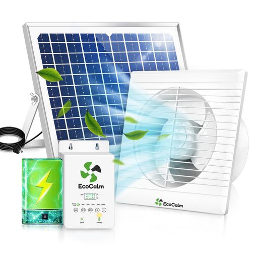 ecoCalmソーラー換気ファン20珊ソーラー扇風機乾電池付き添い人申し受ける\u0026調節する能力のあるサーモスタット付き添い人排気ガス気違い植木室屋根裏部屋車宿り用風通しや放熱に当て嵌めるでき