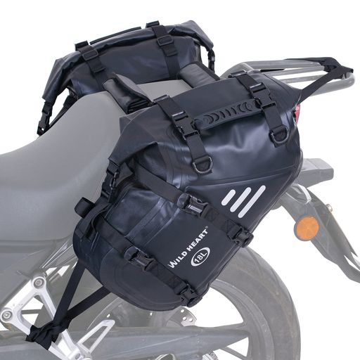 WILDHEARTオートバイサドルバッグ防水36L(18L*2)サイドパニエバッグトランクアクセサリー(Black18L*2)