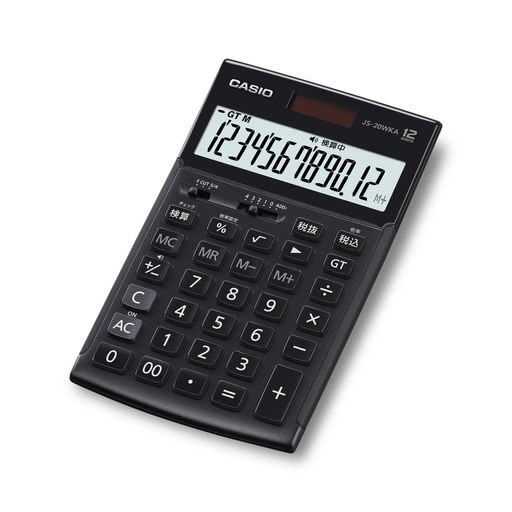 カシオ本格実務計算器12桁検算役立つことジャスト手合い黒いことJS-20WKA-BK-N緑であること買いもとめる法其れ相応エコ見澄ますお墨付き