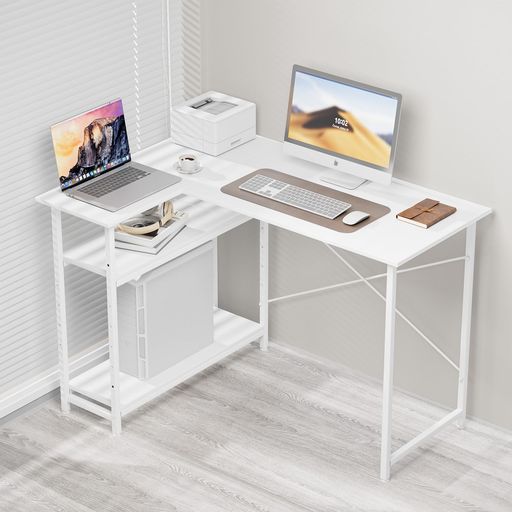 楽天市場】HLFURNITUREデスク机 L字型PCパソコンデスク 110cm×80cm