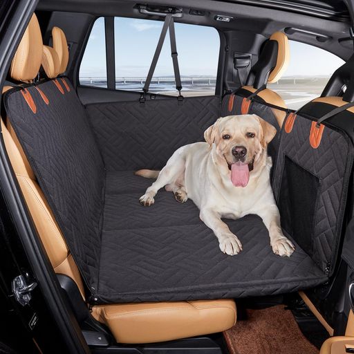 Cavoyo【座席硬化落ち防止】犬ドライブボックス車用ベッド犬車シートカバー後部座席大型犬防水滑止めハーネス付ドライブベッド丈夫汎用空間拡張可視メッシュ窓リード取り付け簡単折り…