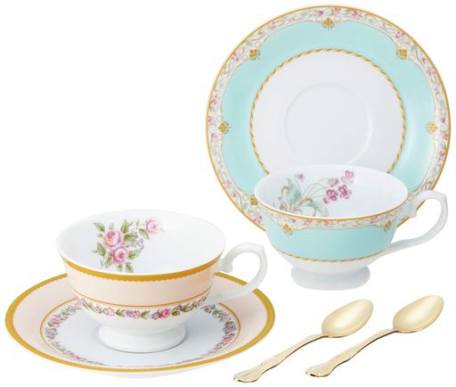 NARUMI(ナルミ)カップソーサーセットフローラルブティック190ccスプーン付2客セット41720-33457