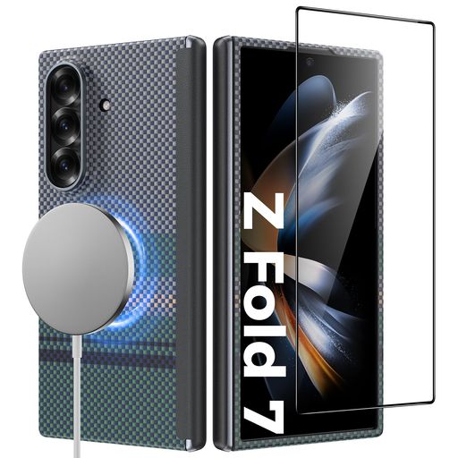 BENKS Aurora ArmorAir 地べたジャズバンド、サムスン Galaxy Z Fold 7用入れもの 保護すること写真フィルム、MagSafe相応うケブラーケース、蝶つがい保護すること・耐衝撃・磁石式 Z Fold 7 用電話機入れもの