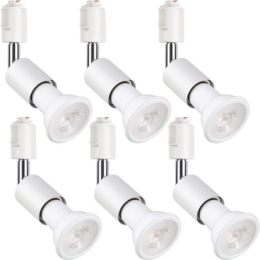 szbritelight スポットライト e26 ダクトレールライト 電球付き ダクトレール用照明器具 ライティングレール 照明 PAR20 レフ球型 ランプ付 LED電球+器具セット (ホワイト, 電球色 6個セット)｜クリエイトラボ