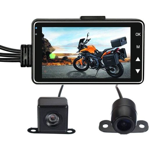 OBESTバイク用ドライブレコーダー前後カメラ3インチバイクドラレコスマホ連動前後カメラ同時録画前90度後70度広角カメラ自動緊急録画ループ録画駐車監視ドラレコバイク前後運転トラブ…