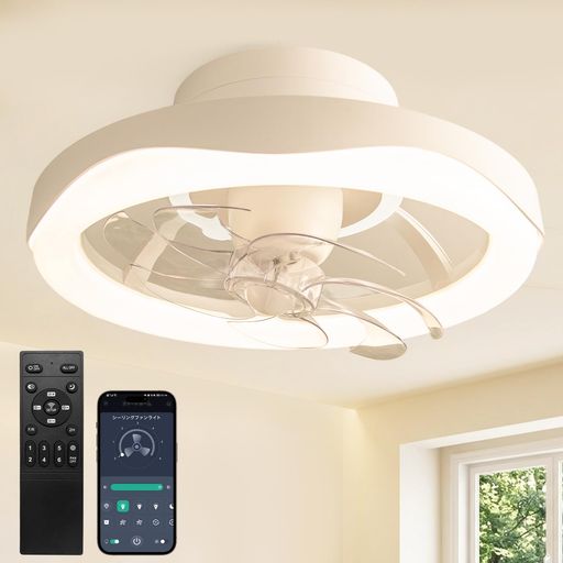 TENKOO\u0026YOU シーリングファンライト LED 【2026押さえる・花感模範例】8-10畳 Φ49糎 大光量 5000LM 60W 気違い付き添い人照明装置 DC原動機 360°首商い口 サーキュレーター 正逆回転させる 160°広角配光 調光調色 APP捏ち上げる