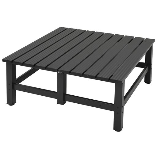 ガーデンマスター(Gardenmaster) アルミワイド縁台 幅90x奥行90x高さ40cm ガーデンベンチ ガーデンチェア バルコニー 軽量 踏み台 足場台 デッキ お庭 ダークブラウン DXB-90｜クリエイトラボ
