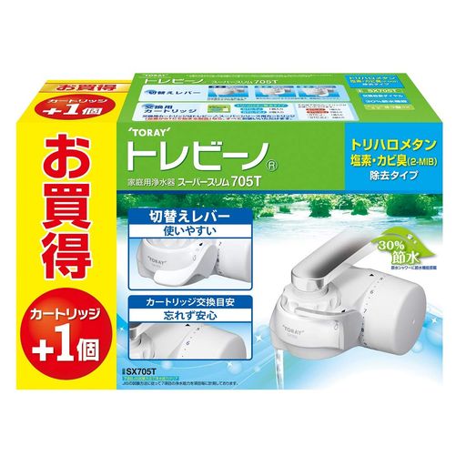 TORAY蛇口直結型浄水器トレビーノスーパースリムカートリッジ1PセットSX705T-TSETホワイト