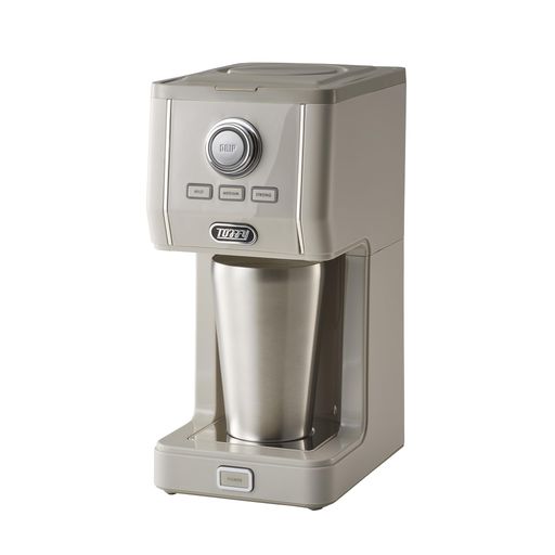【Toffy/トフィー】ダイレクトドリップアロマコーヒーメーカーK-CM12カップに直接ドリップふたありタンブラー付き間欠抽出蒸らし機能真空断熱保温保冷高さ調節K-CM12-GE(グレージュ)